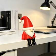 Patung Santa Claus Kerdil Duduk, Ornamen Figur Santa Claus Mini, Pose Duduk Santai, Ideal untuk Tepi Rak Buku, Meja Kantor, dan Dekorasi Komputer Desktop di Rumah - A - View 7
