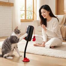 7Alas 4-Piece Interactive Cat Teaser Wand Set With Detachable Bell Feather Replacements, Cat Boxing Glove, 50cm Spring Buffer Wooden Handle, Kitten Indoor Hunting Exercise Toy - Multicolor - View 7