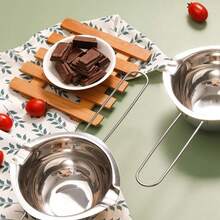 Chocolate Melting Pot; Stainless Steel Small Household Double-Layer Bain-Marie Heating Process; DIY Baking Tool; Making Chocolate Desserts And Dipping Sauces; Candy Handmade Home Afternoon; Creative Cooking; Practical Kitchen Essentials - Silver - View 9