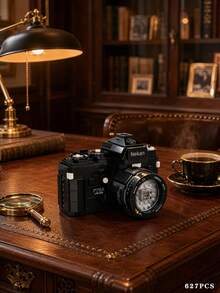 627pcs Vintage SLR Camera Building Blocks, Retro Film Camera Model Bricks, Simulated Vintage Photography Equipment Assembly Kit, Classic Camera Replica Decor, Desktop Display Decorative Model, Collectible Toy For Photography Enthusiasts - Multiple Colors - View 2