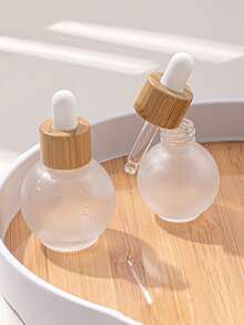 Round Frosted Glass Dropper Bottles, Empty Refillable Essential Oil Vial With Glass Pipette, Leakproof Mini Cosmetic Serum Dispenser, Portable Travel Size For Skincare Aromatherapy Diy Face Oil, Reusable Matte Glass Container For Vanity Purse Daily - View 5