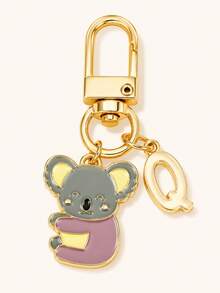 Cute Koala Keychain Hugging Koala Key Ring Small Tree Koala Key Chain Women's Bag Pendant Creative Alloy Small Charm Car Key Accessory - Multi-color Koala Rectangular Buckle - View 11