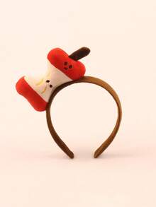 1pc Creative Cute Cartoon Apple Core Headband, Super Adorable Plush Expression Fruit Headband, Funny Photo Prop, Activity Performance Headpiece, Suitable For Face Washing, Makeup, Daily Wear And Party Styling, Birthday Party Hair Accessory, Ideal Gift, Fun Design, Soft Texture - Multicolor - View 1