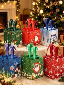 18/12/6/1pc Christmas Gift Bags, Multiple Cute Christmas Patterns, Suitable For Christmas, Theme Party Gift Wrapping, Surprise Party Decoration, Holiday Party Favors And Home Decor - One Size Fits All - View 2