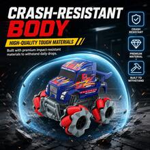 2.4GHz RC Stunt Car, Big Wheel Rolling Drift Off Road Remote Control Car, Long Head Truck Toy With LED Lights, Auto Demo, Rechargeable Battery, Durable Anti-Collision Boys Toy Gift - Multicolor - View 5