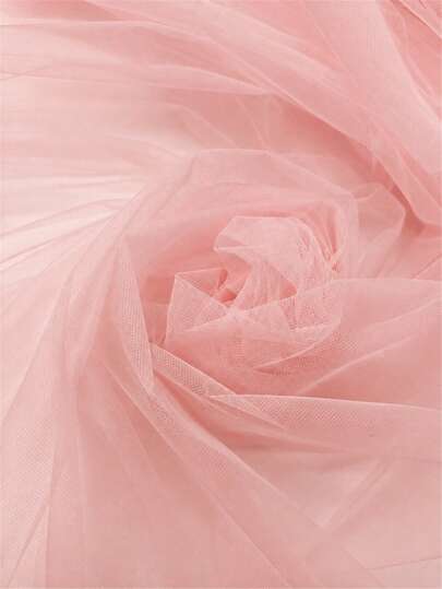 1pc Soft Pink Tulle Fabric, Semi-Transparent Mesh Cloth, Delicate Texture, Lightweight And Flowy, Suitable For Wedding Backdrop, Party Curtain, Event Decoration, Creating A Sweet And Dreamy Atmosphere