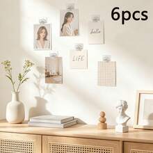 1/6pcs Transparent Fridge Clip, Creative Food Bag Sealing Clips, Practical Memo Note Holder For Students, Multi-Function Clip To Secure Office Documents, Bills And Receipts, Household & School Stationery Accessory For Daily Neat Organizing Use - Clear - View 6