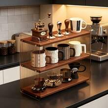1PC Desktop Double-Layer, Three-Layer Cup Holder Coffee Storage Rack, Suitable For Coffee Corner, Dining Table, Kitchen Countertop, Storage Rack, Tableware Display Rack, Halloween, Christmas Holiday Decoration Storage Table. - Multicolor - View 1