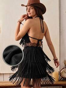 Women Short Dresses - Black - View 5