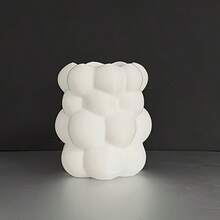 1pc White Cloud Shaped Desktop Cosmetic Storage Box, Suitable For Storing Stationery And Brushes, Organizing Makeup Brushes On Vanity, Can Be Used As Pen Holder, Also As Home Decor - A - View 3