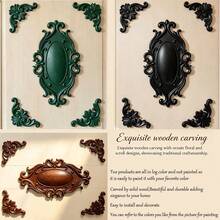 5pcs Solid Wood Carved Diamond Applique Home Decor, Unpainted Wood Carving Combination Applique, Scroll Carving, Suitable For Cabinets, Doors, Windows, Furniture, Background Walls, Entryways And Other Decorations, Holiday Decor, DIY Decor. - Multicolor - View 4