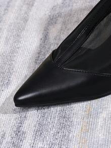 Sexy Pointed Toe Mesh High Tube Boots Women Stiletto Heel Breathable Hollow Out Slimming Long Boots Fashion Pants Boots - Black - View 5