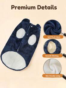 Metglad Dog Winter Coat | Cold-Proof Jacket, Invisible Leash Hole And Metal D-Ring Dual Leash Design, Reflective Pet Vest, Warm Fleece Dog Snow Coat, Suitable For Small, Medium And Large Dogs - Navy Blue - View 6