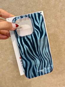 Luxury Leopard Print 4-Color Patchwork Wavy Zebra Pattern Phone Case Compatible With IPhone 18 Pro Max 18 Pro 17 Pro Max 17 Pro 17 Air 17 12 13 14 15 16 Pro Max 14 Plus 15 Plus 16 Plus 11 17 16 15 14 13 12 Smooth Protective Shell - Blue - View 4
