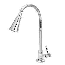 1 vòi nước bếp đa năng bằng thép không gỉ màu bạc, xoay 360°, chống bắn nước, vòi nước lạnh đơn cho bồn rửa bát, bồn rửa chén, phụ kiện phần cứng phòng tắm gia đình - Bạc - Xem 5