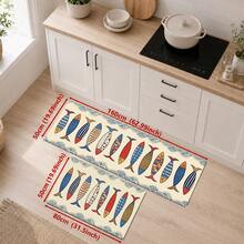 1/2pcs Fish Pattern, Vintage Diatomaceous Earth Mat, Super Absorbent, Non-Slip, Perfect For Bathroom, Kitchen And Dining Room, Quick Drying, Machine Washable, Perfect Gift For Home Decor And Bathroom Mat. - Multicolor - View 9