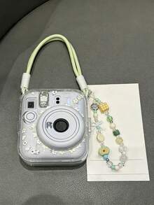4pcs Set: Mini 12 Transparent Digital Camera Protective Case With Lanyard, Crystal Protective Case, DIY Stickers, Instant Camera Hard Shell, Phone Chain Strap Smart Wristband Set. Convenient Camera Protective Case, Suitable For Holiday Use. Smartphone Shoulder Strap, Camera Accessories, Phone Stickers Camera, High Quality Camera, Small Camera Protective Case - View 8
