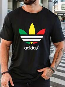 Men's Pure Cotton Casual Short-Sleeve T-Shirt Crew Neck Breathable Summer Everyday Wear Relaxed Fit Basic Tee - 黑色 - 查看 7