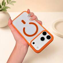 Phone Case: Compatible With New 18 17 16 15 14 13 Pro Max Series, Wireless Charging Compatible, Colored Edges, Transparent Minimalist Back, Shockproof And Anti-Drop, Protects Your Phone. - White - View 6