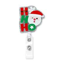 1pc Christmas Snowman Badge Reel Retractable Rotating Crocodile Clip ID Holder Keychain - Multicolor - View 10