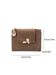 MINGYOU Fashion Soft Textured Handheld Short Wallet Zipper Coin Purse - Chocolate Brown - View 7
