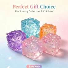 1pc 3D Cube Cheese Squishy Toy, Soft Rubber Stress Relief Squeeze Toy, Healing Desktop Decor, Suitable For Adults And Children, Creative Holiday Party Favor - Multicolor - View 7