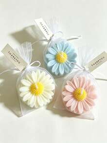10pcs Chamomile Scented Candles, Handmade Smokeless Soy Wax, With Thank You Labels And Gauze Bags, Elegant And Exquisite, Suitable For Wedding/Birthday/Gift/Party/Mother's Day/Banquet, Perfect Home Decor - 10Pcs - View 2