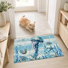 1/2pcs Ocean Shell Pattern, Vintage Diatomaceous Earth Mat, Super Absorbent, Non-Slip, Perfect For Bathroom, Kitchen And Dining Room, Quick Dry, Machine Washable, Perfect Gift For Home Decor And Bathroom Mat - Multicolor - View 5