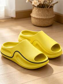 Men's Comfortable Summer Sandals, Non-Slip Quiet Durable Sole, Unisex Style, Suitable For Indoor And Outdoor Wear - Yellow - View 1