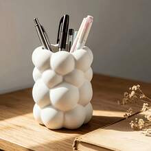 1pc White Cloud Shaped Desktop Cosmetic Storage Box, Suitable For Storing Stationery And Brushes, Organizing Makeup Brushes On Vanity, Can Be Used As Pen Holder, Also As Home Decor - A - View 7