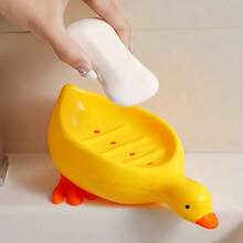 1 cái khay đựng xà phòng hình vịt, giá đỡ xà phòng vịt dễ thương, khay xà phòng chống trượt ổn định cho phòng tắm, giá lưu trữ xà phòng dày mịn dễ vệ sinh, giữ xà phòng khô ráo - Nhiều màu - Xem 3