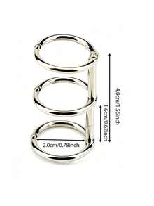 20pcs Silver Metal 3-Ring Binder Clips, 0.8 Inch Inner Diameter - Perfect For Notebooks, Photo Albums And DIY Travel Journals, Back To School Essential - Silver - View 2