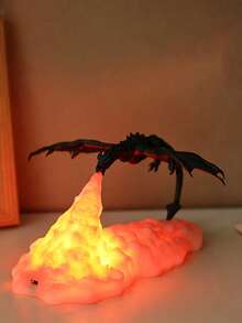 1pc 3D Printed Fire Breathing Dragon Night Light, USB Rechargeable LED Atmosphere Table Lamp, Fantasy Decor Light For Bedroom Desktop, Creative Holiday Birthday Gift - Multicolor - View 8