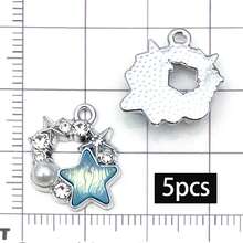 5/20pcs Blue Rhinestone Charms Star Moon Bat Heart Dolphin Shell Butterfly Pendant For DIY Bracelet Necklace Earring Y2K Jewelry Making Findings - Blue - View 16