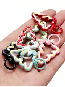 12/30/60/100/200pcs Colorful Metal Round Split Key Ring Chain With Lobster Buckle, DIY Craft Bag Pendant Charm Accessories For Party Favors Gift - Multicolor - View 9