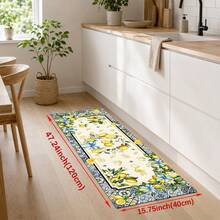 1/2pcs Lemon Pattern, Vintage Diatomaceous Earth Mat, Super Absorbent, Non-Slip, Perfect For Bathroom, Kitchen And Dining Room, Quick Drying, Machine Washable, Perfect Gift For Home Decor And Bathroom Mat - Multicolor - View 13
