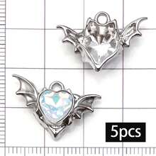 5/20pcs Blue Rhinestone Charms Star Moon Bat Heart Dolphin Shell Butterfly Pendant For DIY Bracelet Necklace Earring Y2K Jewelry Making Findings - Blue - View 11