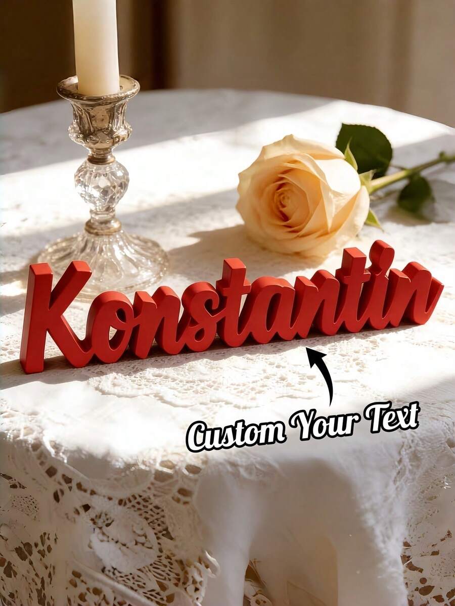 1pc Customized 3D Printed Name Plate, Personalized Your Name, Fashionable & Unique Design, Perfect Choice For Home Decor, Birthday, Wedding, Housewarming, Special Occasions - Multicolor - View 1