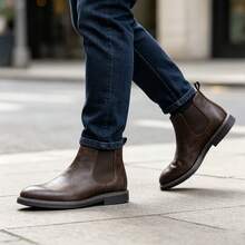 Giày bốt Chelsea nam, bốt công sở thường ngày, bốt cổ ngắn phong cách retro. - Màu nâu  Mocha - Xem 5
