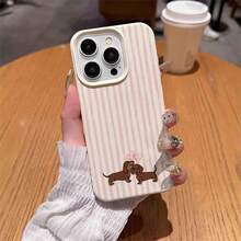 1PC Dachshund Pattern Transparent Space Shell Full Coverage TPU Phone Case - Multicolor - View 3