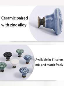 1/2/4/6/8/10/12/15/20pcs 1-2/5 Inch Ceramic Cabinet Knobs, Suitable For Drawers, Dressers, Round Dresser Knobs, Drawer Knobs, Home Furniture Decor Ceramic Knobs, Includes Screws - single hole - View 7