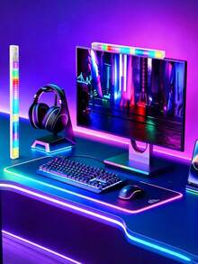3pcs Human Body Sensing RGB LED Atmosphere Light Bar, Magnetic Rechargeable Color Gradient Light, Multi‑Mode Gaming Desk Closet Cabinet Bedroom Decor Night Light - RGB LED Strip Light - View 5