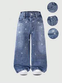 Toddler Spring Denim Jeans, New Fashion Style - Blue - View 3