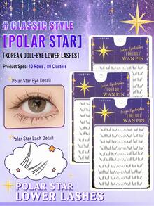 WANPIN WAN PIN Polaris Natural Fluffy Cluster False Eyelashes, Lightweight & Comfortable, Invisible Wear, 10 Rows 80 Clusters, 6mm - View 8