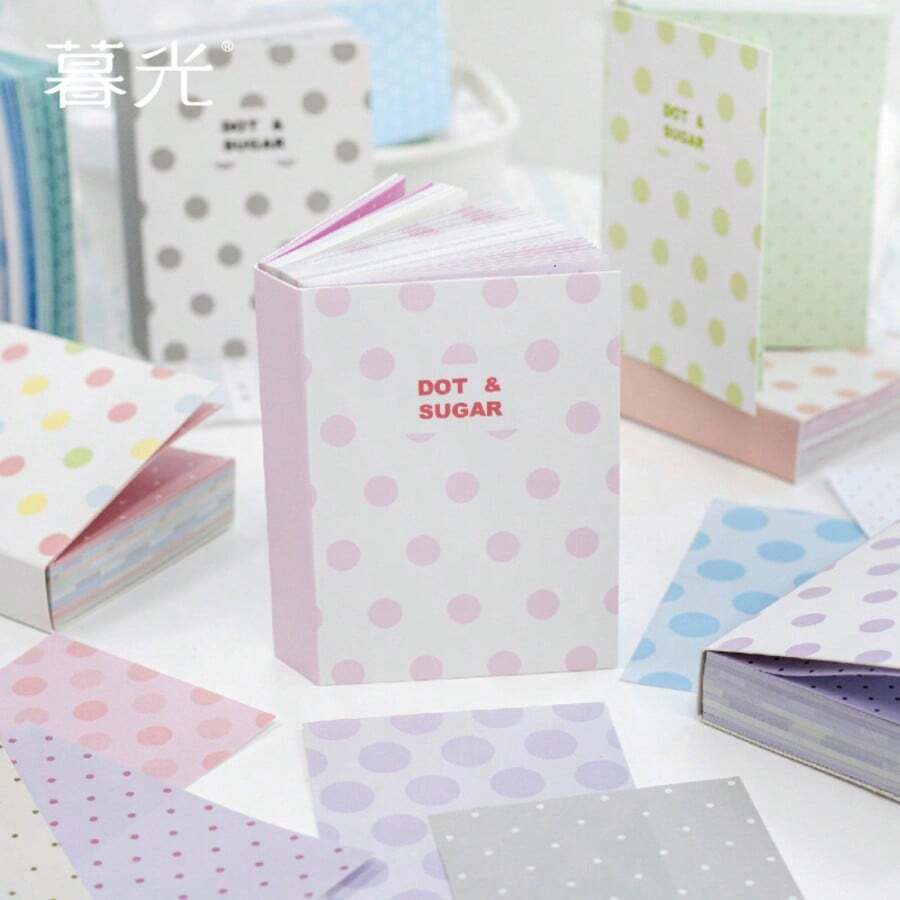 Frosted Polka Dot Series Round Dot Memo Pad 200 Sheets Style Polka Dot Planner Background Decoration Message Paper - one-size - View 1