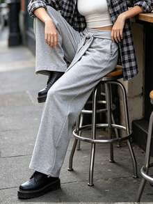 Women's Spring/Autumn Casual Sports Pants, Versatile Jogging Pants Suitable For Running, Cycling, Ball Sports And Fitness - Grey - View 5