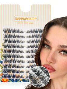 KOUUNOTENN 100Pcs Natural Individual False Eyelashes With DIY Lash Clusters Wispy Lashes Segmented Extension C Curling Skin Friendly Ultra Light Handmade For Party & Dating - View 1