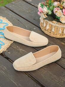 Women's Fashion Slip-On Square Toe Leopard Print Ballet Flats Elegant Style Spring Autumn Daily Commute Flat Shoes Random Pattern - Beige Large Leopard Print - View 7