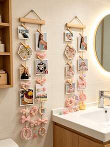 Clip-On Hanging Photo Display Rack, Wall-Mounted Photo Storage Rack, Suitable For Baby Room, Hair Accessories And Photo Hanging Storage Decoration - Multicolor - View 10