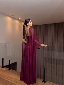 Women Long Dresses - 紫色 - 查看 2